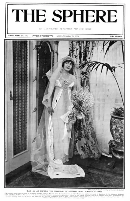 Framed Print : Lily Elsie on her wedding day, 1911 Framed Print : Lily Elsie on her wedding day, 1911