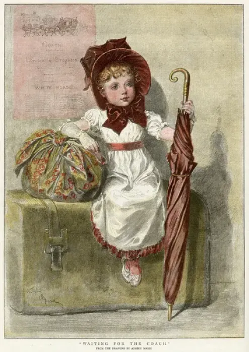 Framed Print : Little girl travelling
