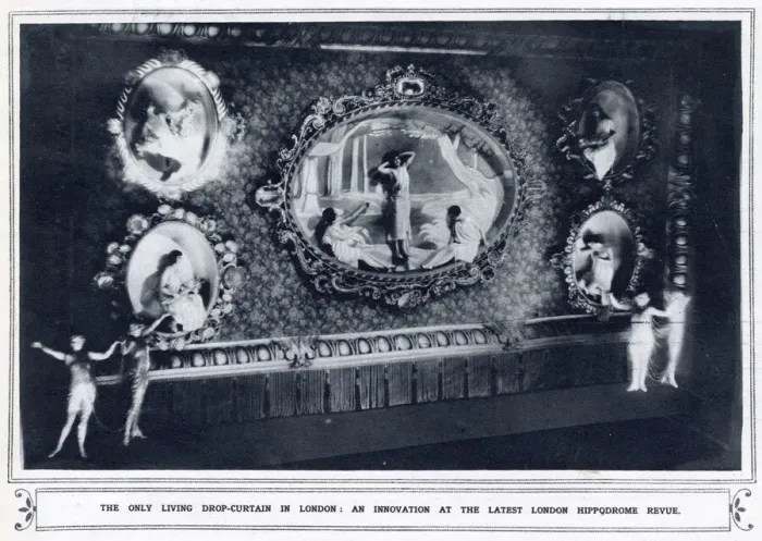 Framed Print : Living drop-curtain in Better Days, London Hippodrome