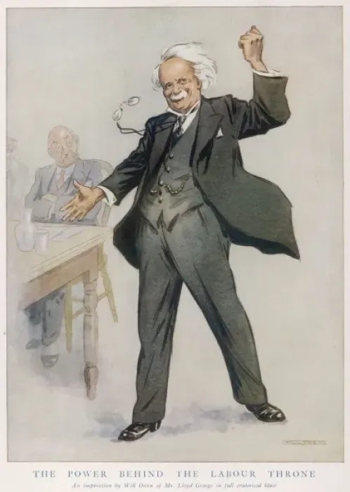 Framed Print : Lloyd George in full oratorical blast