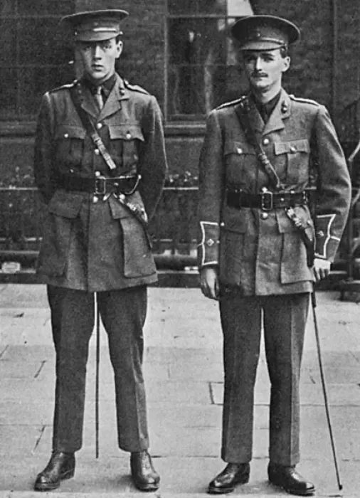 Framed Print : Lloyd Georges sons as soldiers, WW1 Framed Print : Lloyd Georges sons as soldiers, WW1