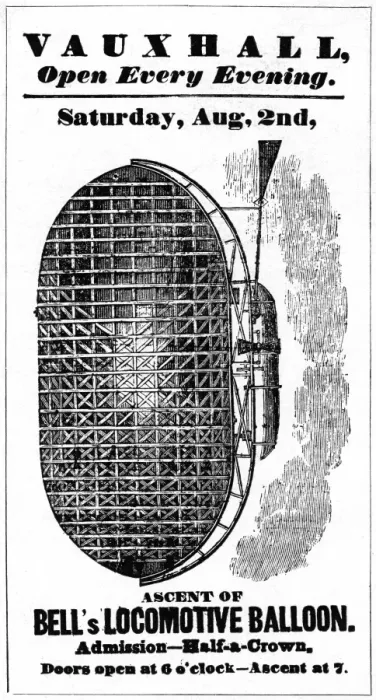 Framed Print : Locomotive balloon in Vauxhall Gardens