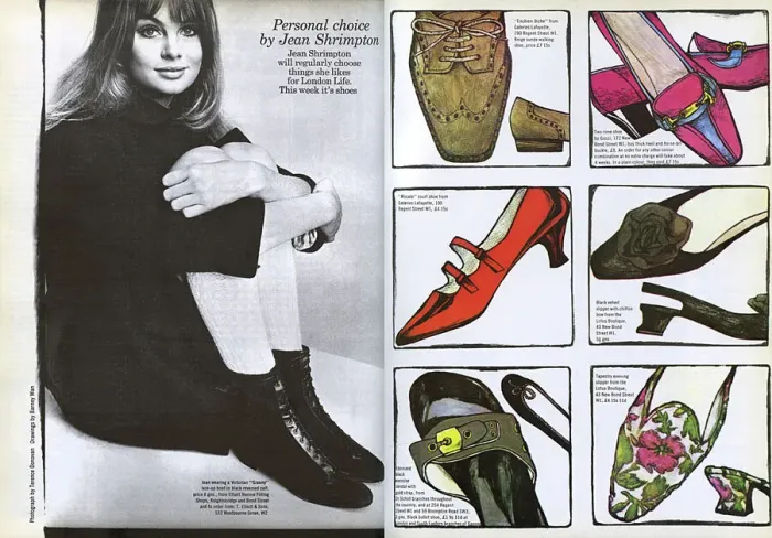 Framed Print : London Life - Fashion pages by Jean Shrimpton, 1965