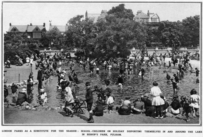 Framed Print : London parks as substitutes for the seaside: Bishops Park