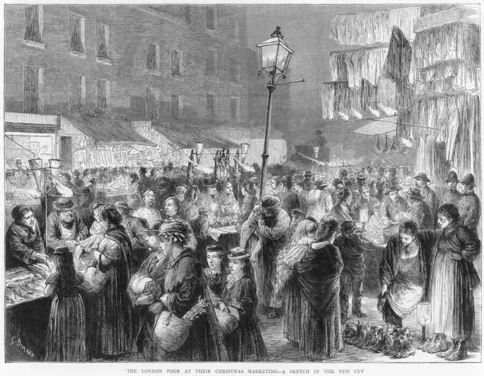 Framed Print : The London poor at their Christmas shopping Framed Print : The London poor at their Christmas shopping