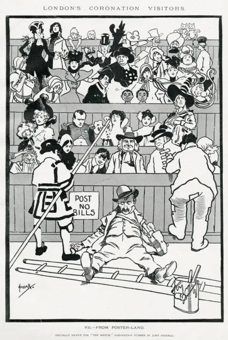 Framed Print : Londons Coronation Visitors, from Poster-Land by Hassall Framed Print : Londons Coronation Visitors, from Poster-Land by Hassall