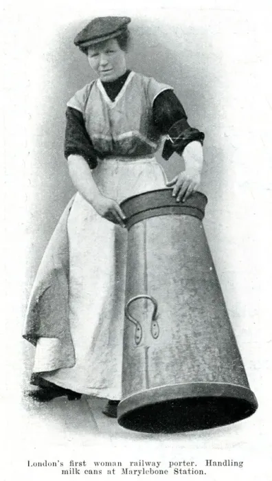 Framed Print : Londons first female railway porter, April 1915