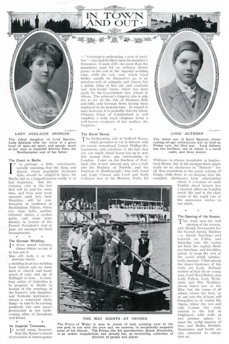Framed Print : Lord Althorp and Lady Adelaide Spencer in The Tatler Framed Print : Lord Althorp and Lady Adelaide Spencer in The Tatler