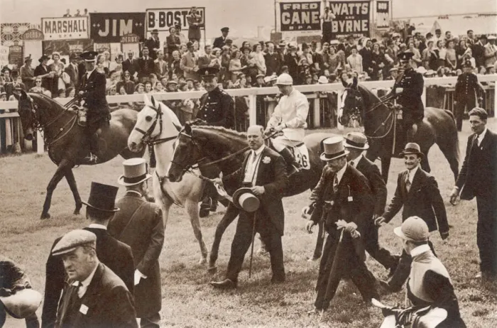 Framed Print : Lord Rosebery leading his first Derby winner