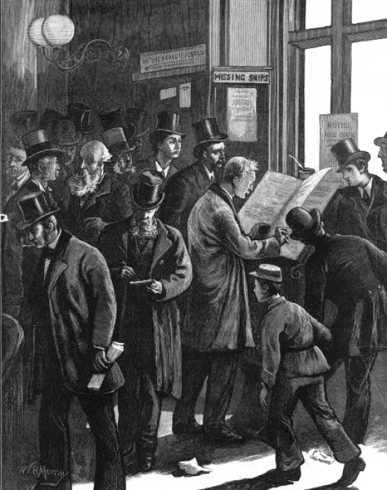 Framed Print : The Loss Book at Lloyds of London, 1877 Framed Print : The Loss Book at Lloyds of London, 1877