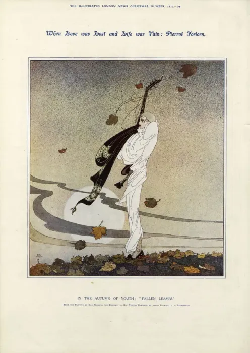 Framed Print : When Love was Lost and Life was Vain: Pierrot Forlorn. In the Autumn of Youth Framed Print : When Love was Lost and Life was Vain: Pierrot Forlorn. In the Autumn of Youth