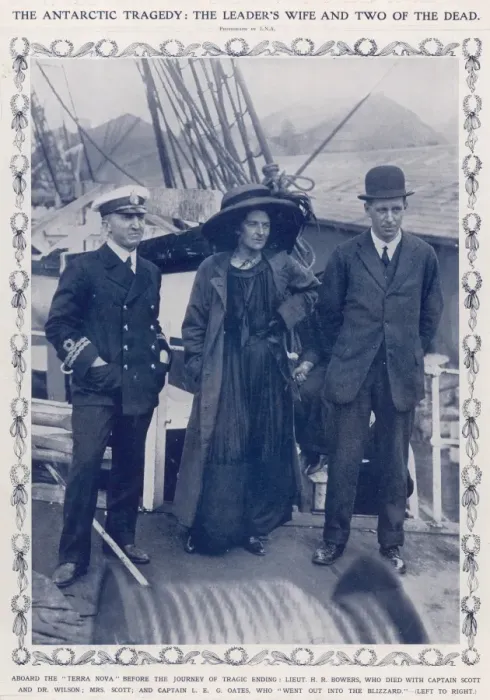 Framed Print : Lt. Bowers, Mrs. Scott and Captain Oates aboard Terra Nova Framed Print : Lt. Bowers, Mrs. Scott and Captain Oates aboard Terra Nova