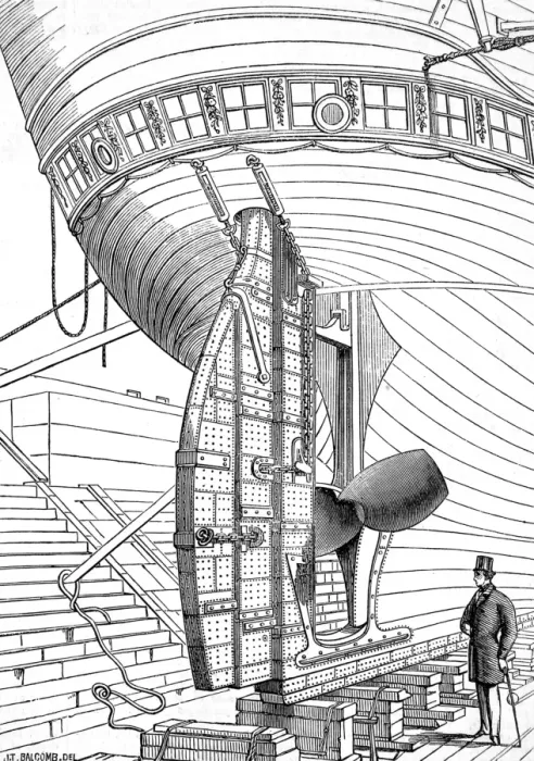 Framed Print : Lumleys Patent Rudder, 1867