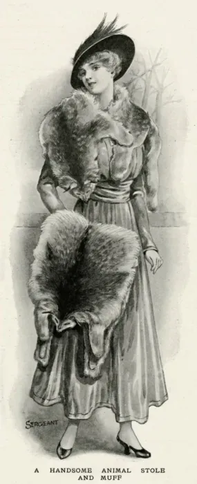 Framed Print : Lynx stole and muff 1915