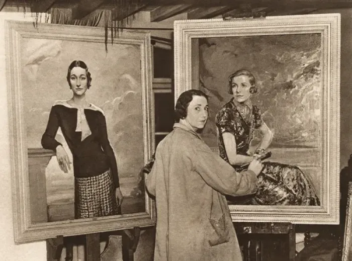 Framed Print : M. Baynon Copeland working portraits of Lady Mountbatten & W Framed Print : M. Baynon Copeland working portraits of Lady Mountbatten & W