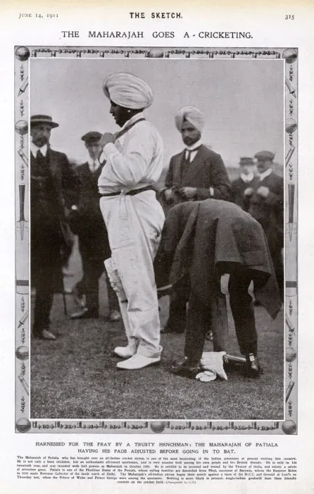 Framed Print : The Maharajah goes a-cricketing