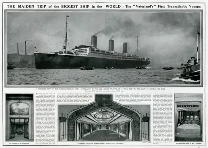 Framed Print : Maiden voyage of the Vaterland