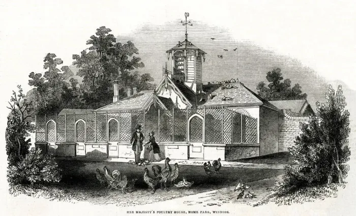 Framed Print : Her Majestys poultry house, Windsor 1843
