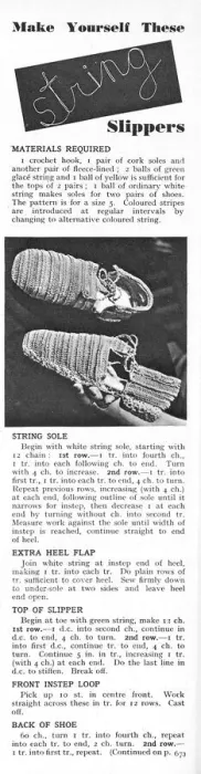 Framed Print : Make yourself these string slippers, 1944 Framed Print : Make yourself these string slippers, 1944