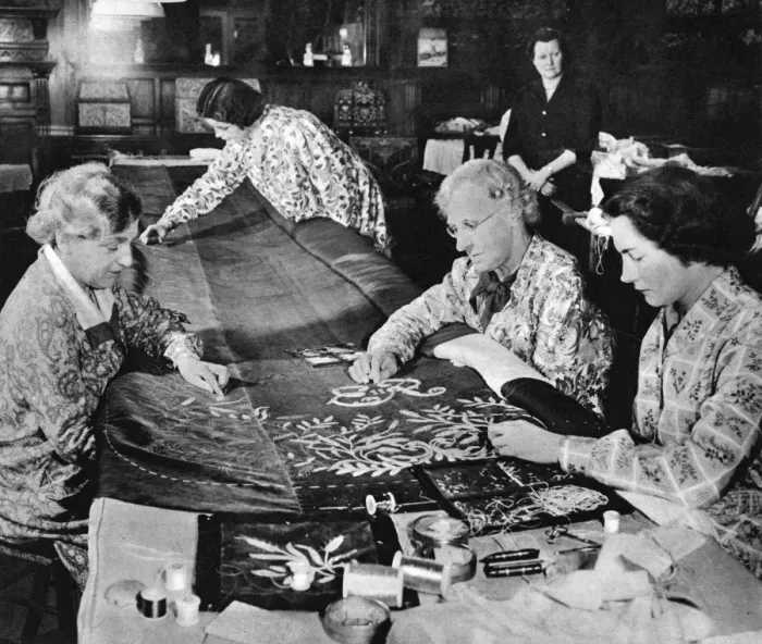 Framed Print : Making Queen Elizabeth IIs coronation robe