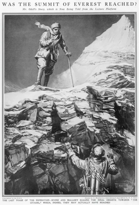 Framed Print : Mallory and Irvine at the Second Step, Everest, 1924 Framed Print : Mallory and Irvine at the Second Step, Everest, 1924