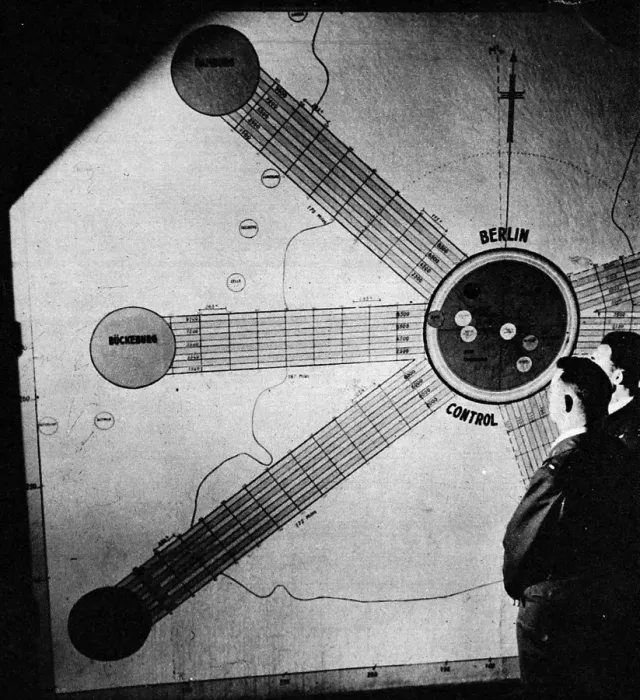 Framed Print : Map at the Berlin Air Safety Centre, during the Berlin Airli