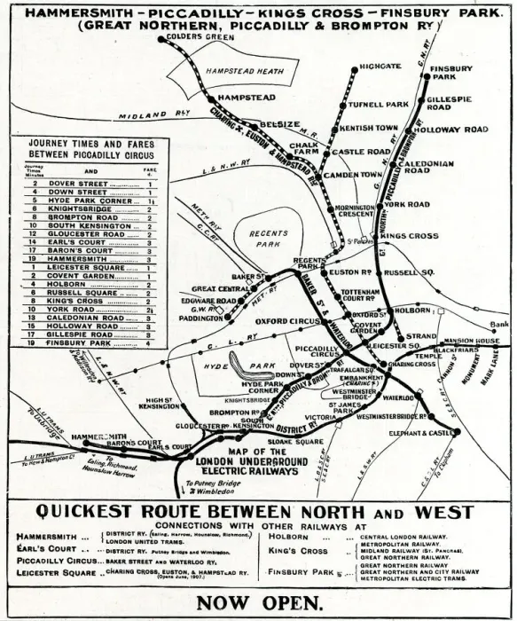 Framed Print : Map of London Underground railway, 1906 Framed Print : Map of London Underground railway, 1906