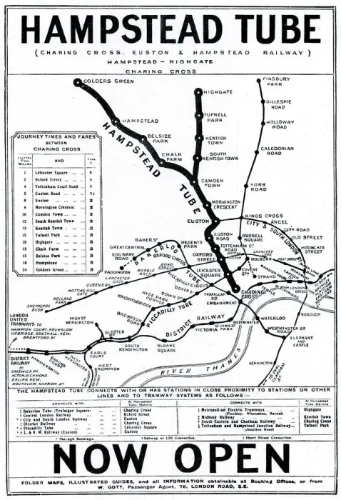 Framed Print : Map of London Underground railway, Hampstead Tube Framed Print : Map of London Underground railway, Hampstead Tube