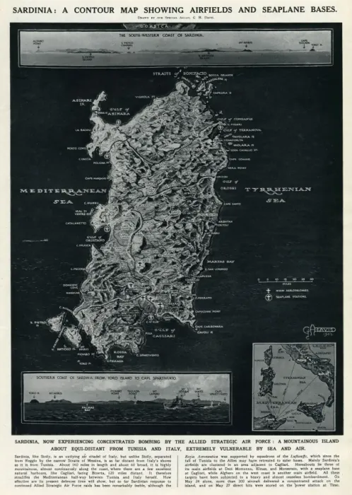 Framed Print : Map of Sardinia by G. H. Davis Framed Print : Map of Sardinia by G. H. Davis