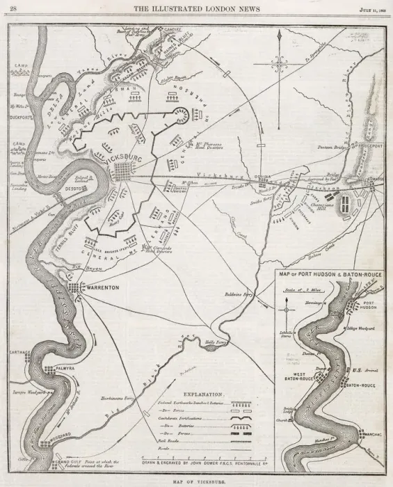 Framed Print : Map of Vicksburg Framed Print : Map of Vicksburg