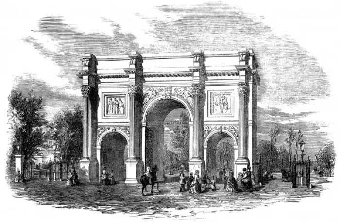 Framed Print : Marble Arch, London, 1851 Framed Print : Marble Arch, London, 1851