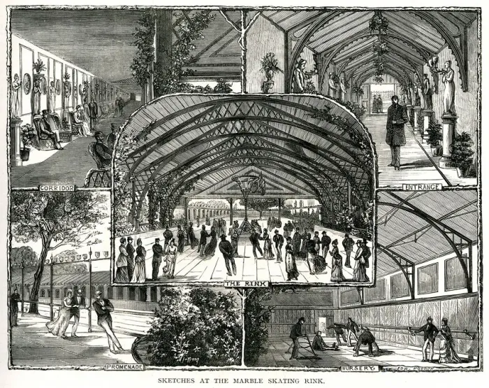 Framed Print : The Marble Skating Rink, Clapham 1876 Framed Print : The Marble Skating Rink, Clapham 1876