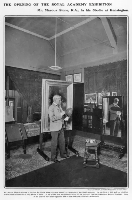Framed Print : Marcus Stone in his studio Framed Print : Marcus Stone in his studio