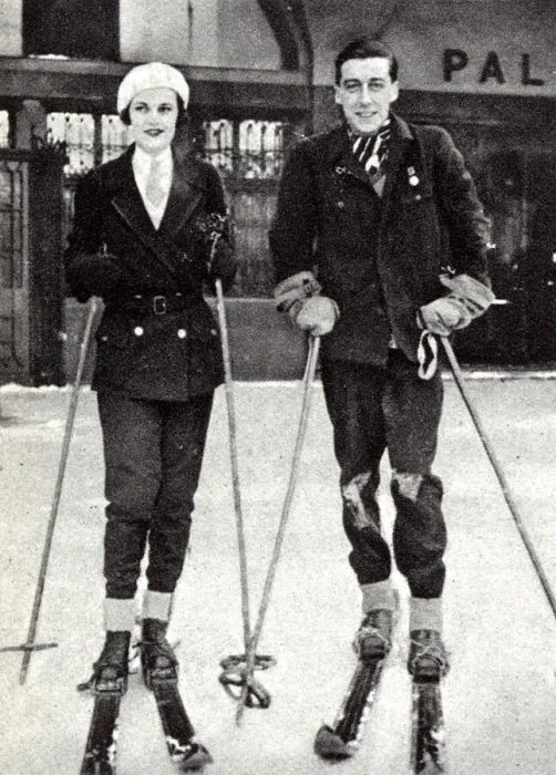 Framed Print : Margaret Whigham with Marquess of Donegall at St. Moritz Framed Print : Margaret Whigham with Marquess of Donegall at St. Moritz