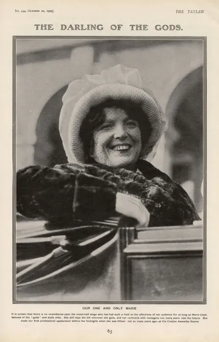 Framed Print : Marie Lloyd in the Tatler - The Darling of the Gods