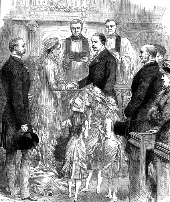Framed Print : Marriage of Baroness Burdett-Coutts to William Ashmead-Bartl Framed Print : Marriage of Baroness Burdett-Coutts to William Ashmead-Bartl