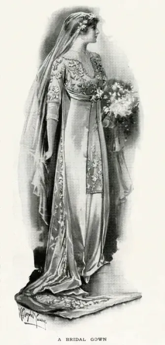 Framed Print : Martial and Armand wedding gown 1912