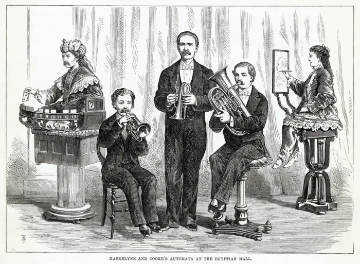 Framed Print : Maskelyne & Cooks automata performing in London Maskelyne & Cooks automata Framed Print : Maskelyne & Cooks automata performing in London Maskelyne & Cooks automata