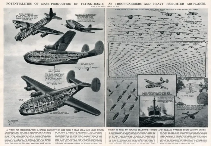 Framed Print : Mass production of aircraft by G. H. Davis