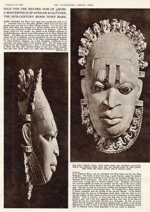 Framed Print : Masterpiece of African Sculpture Sold 1958