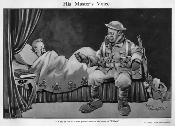 Framed Print : His Masters Voice, by Bairnsfather Framed Print : His Masters Voice, by Bairnsfather