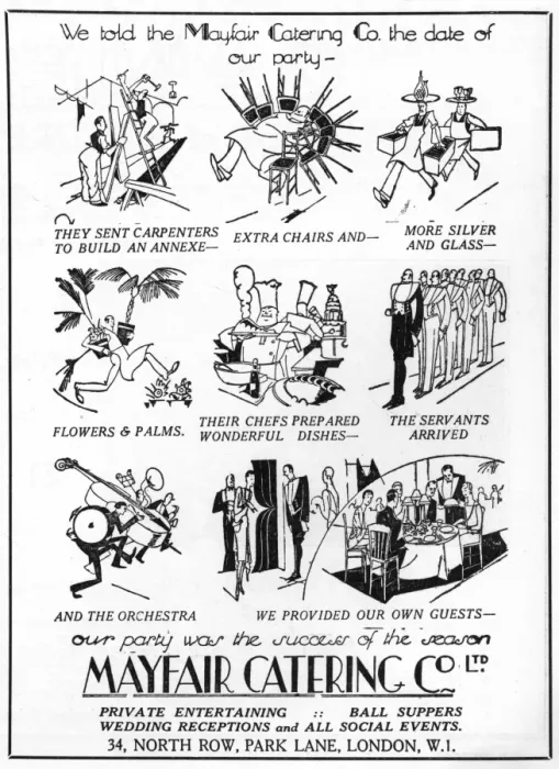 Framed Print : Mayfair Catering Company advertisement 1928 Framed Print : Mayfair Catering Company advertisement 1928