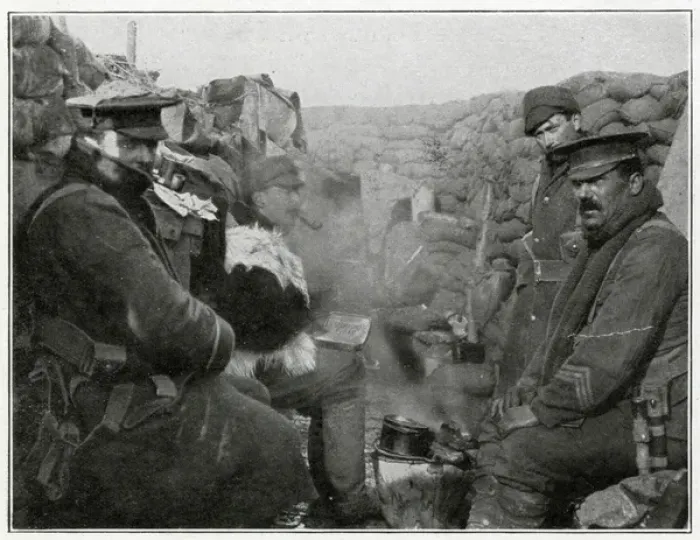 Framed Print : After a meal in a British trench 1915