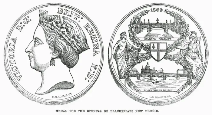 Framed Print : Medal to commemorate the opening of Blackfriars Bridge and and Holborn Viaduct, London Framed Print : Medal to commemorate the opening of Blackfriars Bridge and and Holborn Viaduct, London