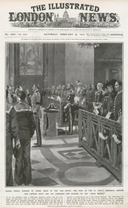 Framed Print : Memorial Service for Captain Scott and his comrades