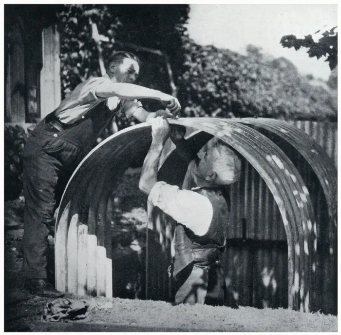 Framed Print : Two men building an Anderson shelter, September 1939 Framed Print : Two men building an Anderson shelter, September 1939