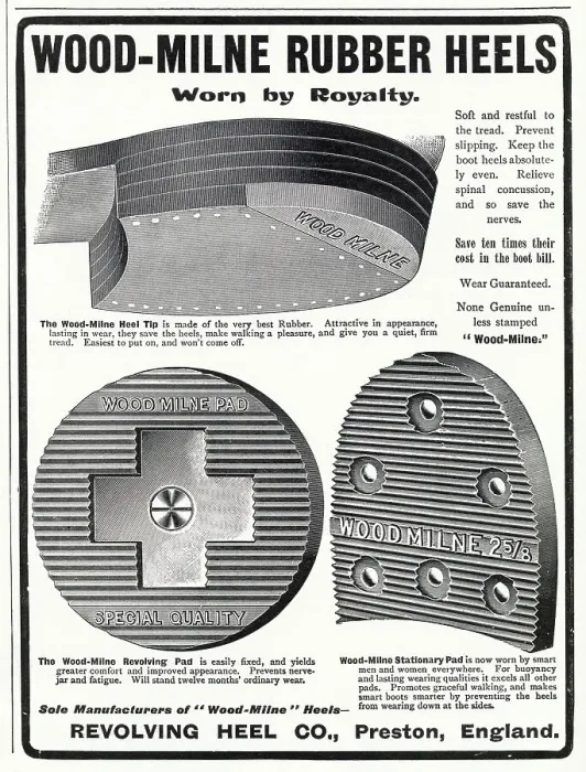 Framed Print : Men and women's rubber heel tips that were easily fixed to the shoe. Date: 1904 Framed Print : Men and women's rubber heel tips that were easily fixed to the shoe. Date: 1904
