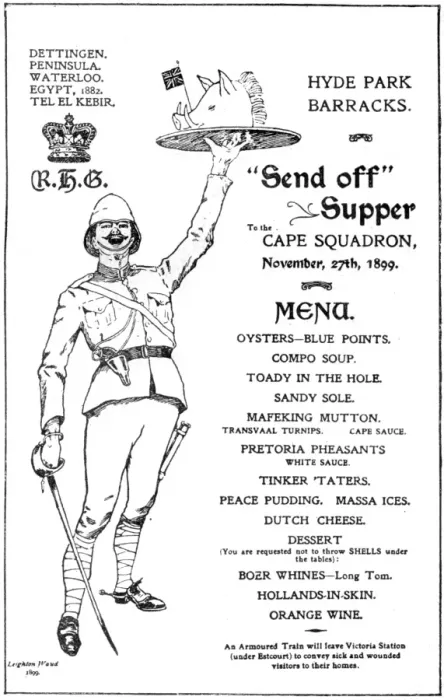 Framed Print : Menu card for send off supper for Cape Squadron, Boer War Framed Print : Menu card for send off supper for Cape Squadron, Boer War