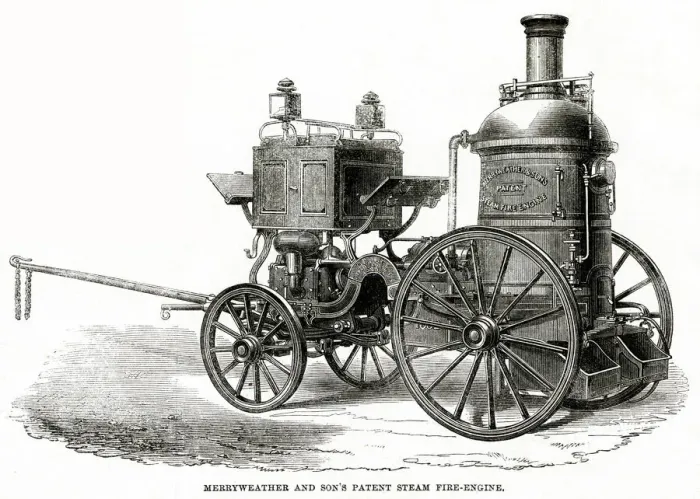Framed Print : Merryweather patent steam fire-engine 1862 Framed Print : Merryweather patent steam fire-engine 1862