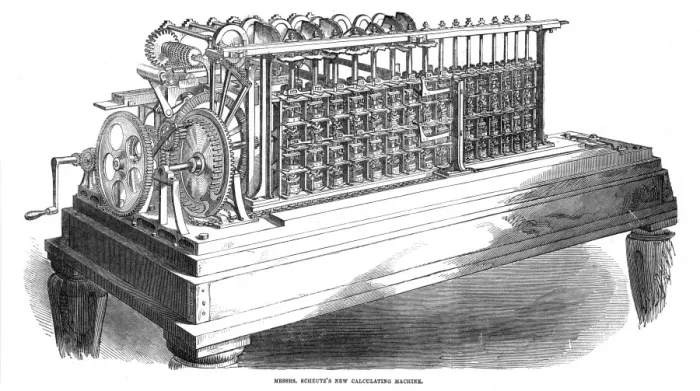 Framed Print : Messrs. Scheutzs New Calculating Machine Framed Print : Messrs. Scheutzs New Calculating Machine